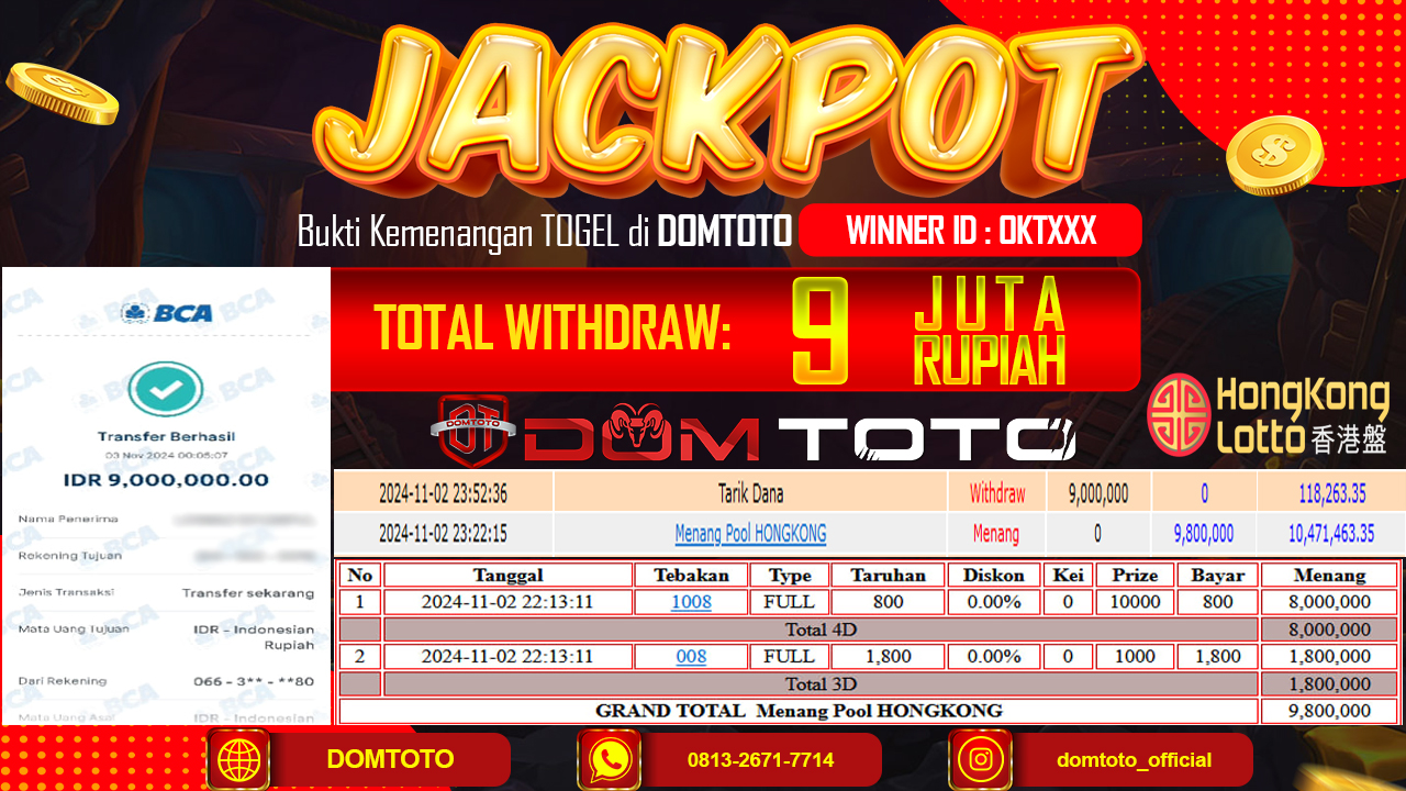JACKPOT TOGEL HONGKONG  02 NOVEMBER 2024